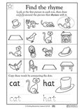 押韵 - 单词 - 猫和帽子120